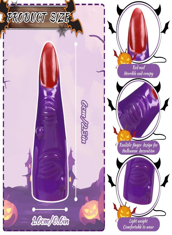 Zenoble 162PCS Halloween Witch Fingers 6 Colors Fake Witch Fingers Claws Nails Colorful Plastic Finger Pointers for Kids Reading Halloween Cosplay Costume Party Decorations - Image 3
